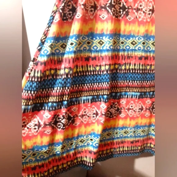 Objex Women's Maxi Skirt Multicolor Sycadelic Print Size XL - Picture 3 of 7